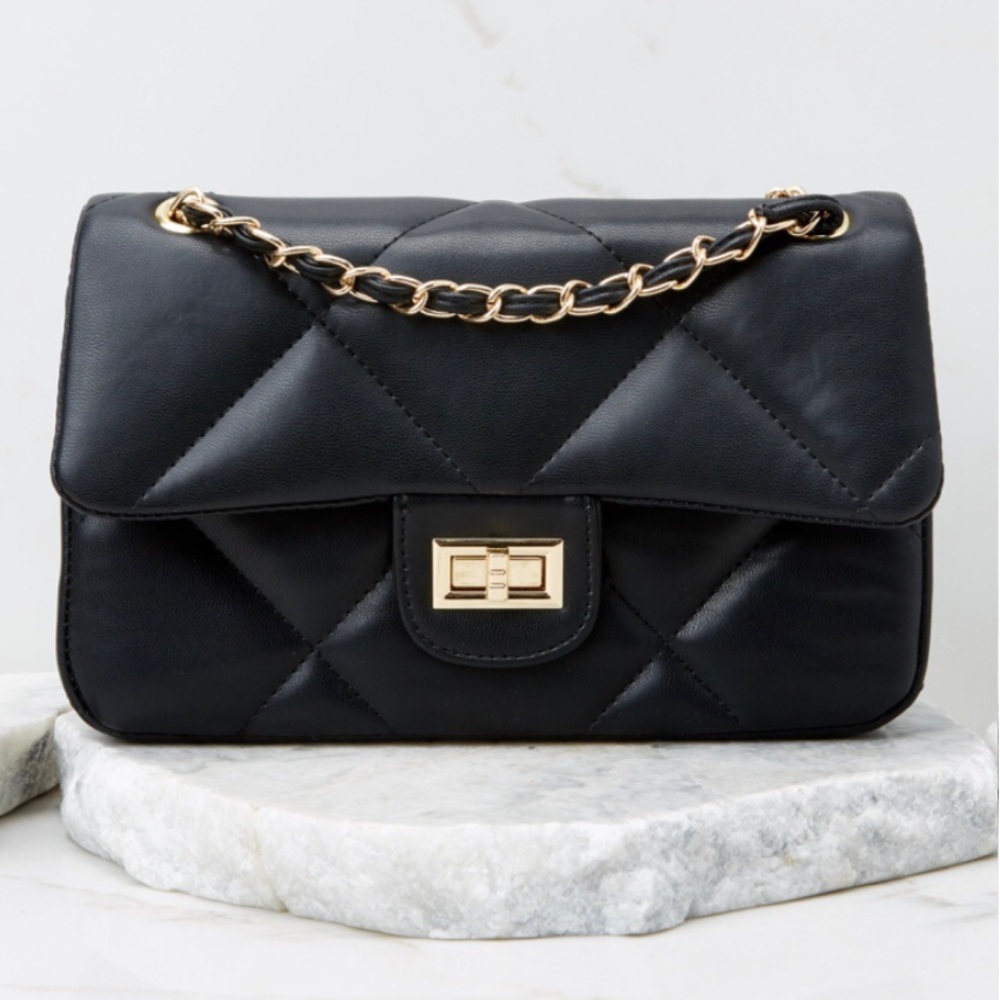 Black Quilted Shoulder Bag